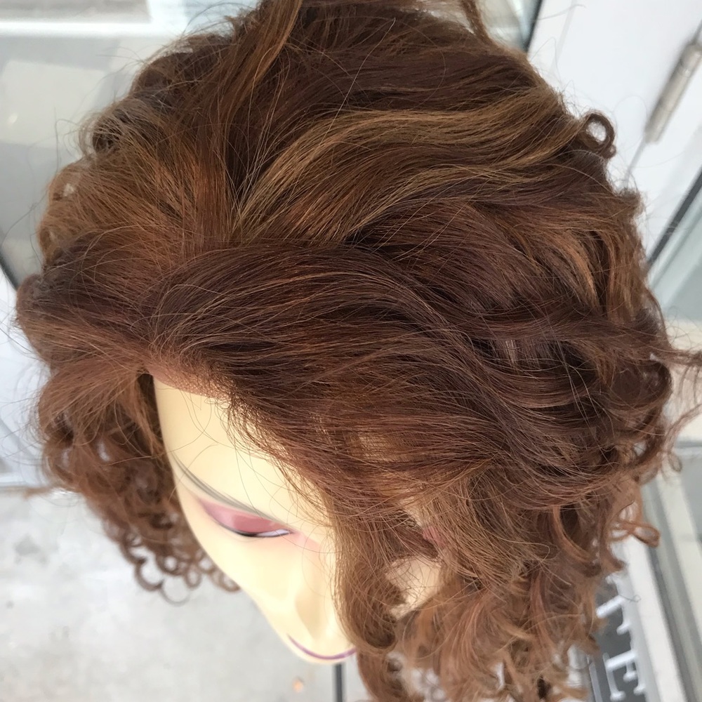 Transparent Lace Wig Curly Reddish Copper Brown - Picture 6 of 8